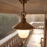 Lampe &agrave; suspendre ANDROS Laiton Verre Rustique...