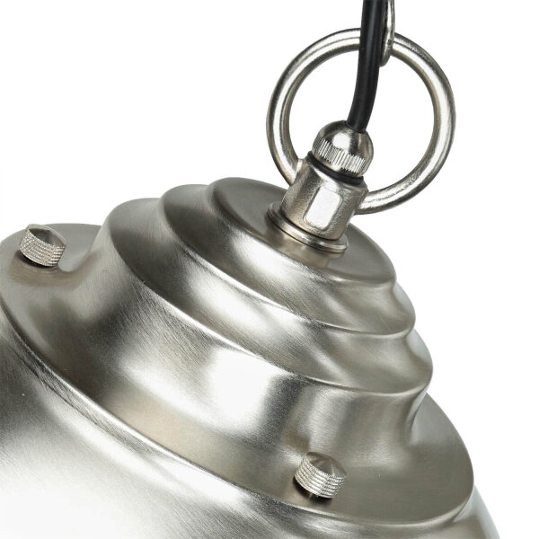 Lampe à suspension extérieure en nickel laiton véritable verre strié