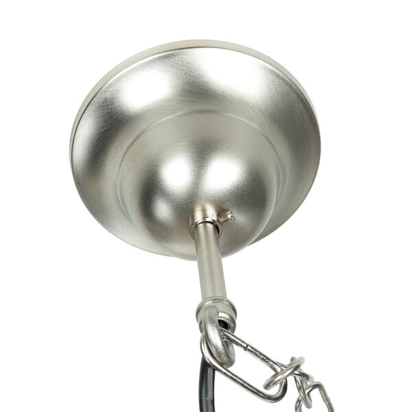 Lampe à suspension extérieure en nickel laiton véritable verre strié