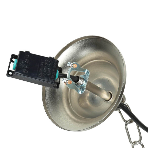 Lampe à suspension extérieure en nickel laiton véritable verre strié