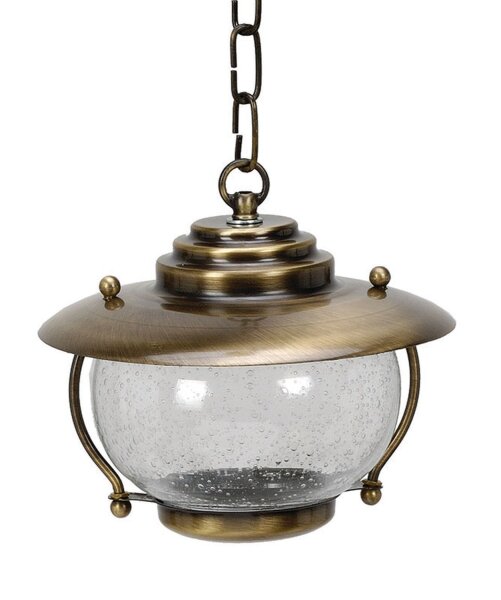 Lampe dextérieur ronde verre laiton antique IP43 terrasse