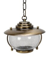 Lampe dextérieur ronde verre laiton antique IP43...