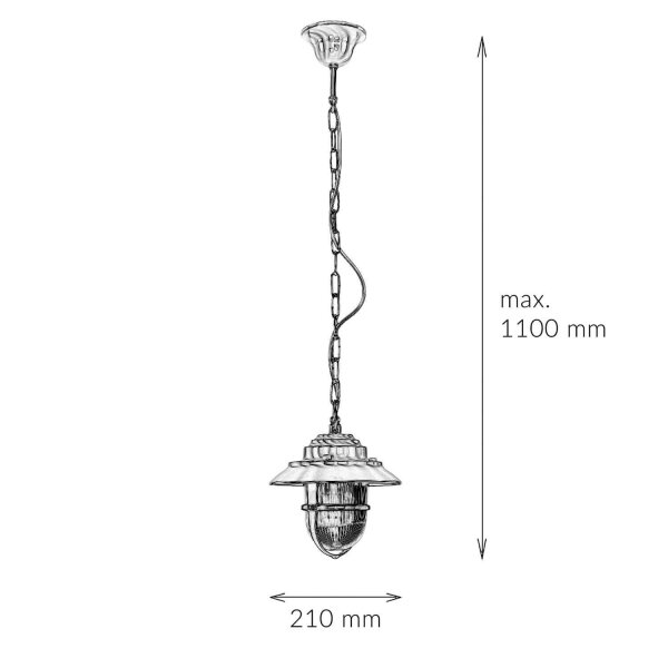 Lampe à suspendre résistante aux intempéries SANTORIN laiton rond IP54