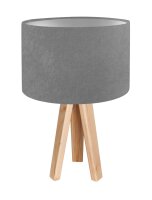 Lampe de table ROSIE Gris Argent R&eacute;tro...