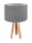 Lampe de table ROSIE Gris Argent R&eacute;tro Tr&eacute;pied 46cm