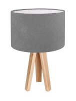 Lampe de table Abat-jour Gris Blanc Bois Tripode 46cm...