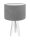 Lampe de table bois tr&eacute;pied gris blanc 46cm r&eacute;tro JERRY
