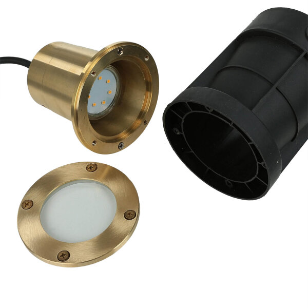 Laiton encastré rond IP54 GU10 extérieur Ø10,5cm