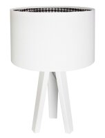 Lampe de table R&eacute;tro Lampe en bois Blanc Tripode 46cm
