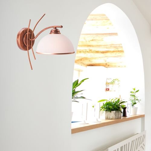 Lampe murale brune métal élégant KALONA Lampe verre