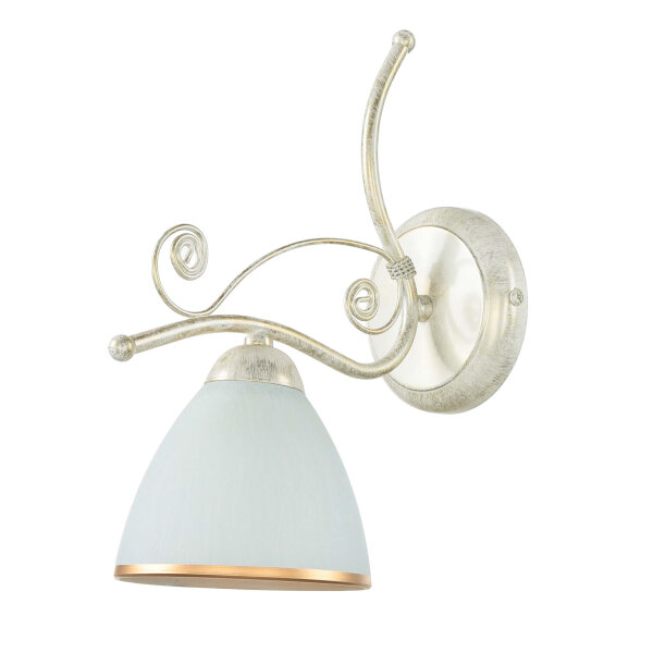 Applique murale shabby art nouveau métal lampe verre
