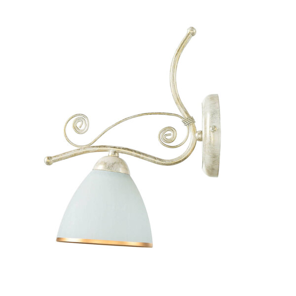 Applique murale shabby art nouveau métal lampe verre