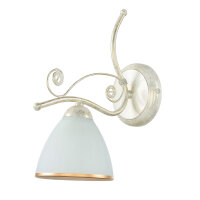 Applique murale shabby art nouveau métal lampe verre