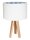 Lampe de table KIRA Blanc Bleu Rétro Trépied 46cm Bois