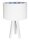 Lampe de table bois tr&eacute;pied blanc bleu 46cm r&eacute;tro KIRA