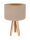 Lampe de table tripode beige or ronde r&eacute;tro 46cm