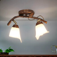 Plafonnier Shabby Marron antique Floral Salon