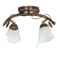 Plafonnier Shabby Marron antique Floral Salon