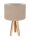 Lampe de table Bois Beige Argent Tr&eacute;pied R&eacute;tro 46cm