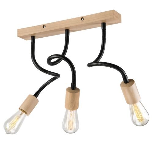 Plafonnier Noir Moderne Salon Bois Lampe