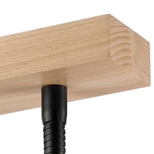 Plafonnier Noir Moderne Salon Bois Lampe