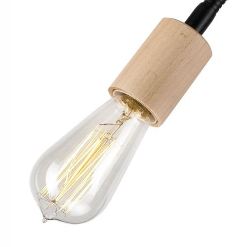 Plafonnier Noir Moderne Salon Bois Lampe