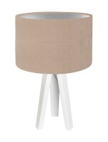 Lampe de table Beige Argent Bois Tr&eacute;pied 46cm...