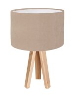 Lampe de table Abat-jour Beige Bois Tripode 46cm...