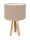 Lampe de table Abat-jour Beige Bois Tripode 46cm R&eacute;tro