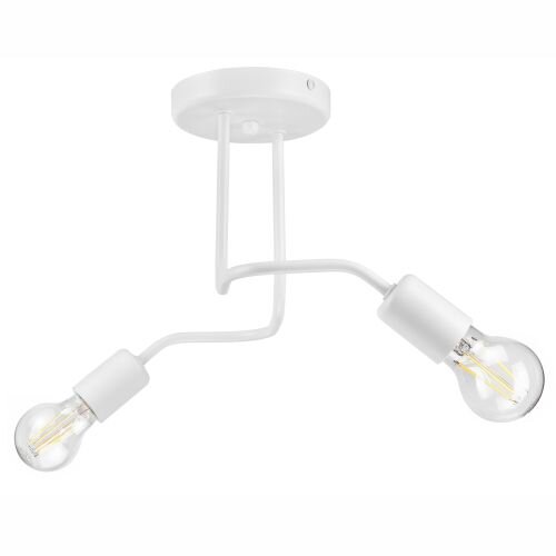Plafonnier LIZBETH Blanc Métal Salon Lampe