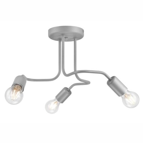 Plafonnier Argent Métal Moderne 3-flmg Lampe