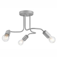 Plafonnier Argent M&eacute;tal Moderne 3-flmg Lampe