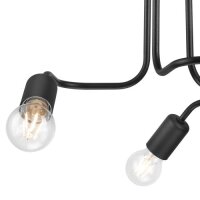 Plafonnier Salon Lampe dintérieur Noir Métal