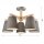 Plafonnier Gris Textile Bois 5-fmg Scandinave