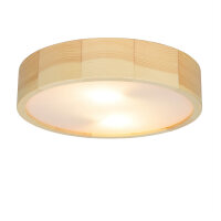 Plafonnier bois brun rond salon
