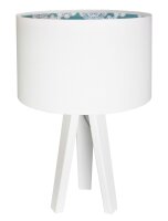 Lampe de table tripode Lampe en bois Blanc Bleu...