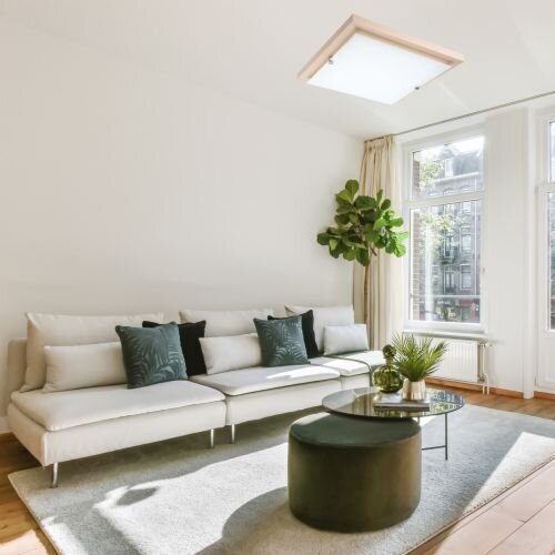 Plafonnier LED Blanc Bois Carré Salon