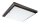 Plafonnier LED brun carr&eacute; salon bois