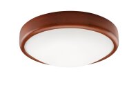 Plafonnier rond &agrave; LED Bois Moderne Salon