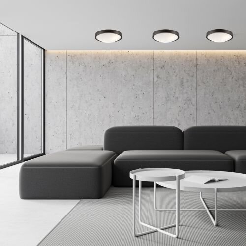 Plafonnier FERNLY Marron Moderne rond Salon