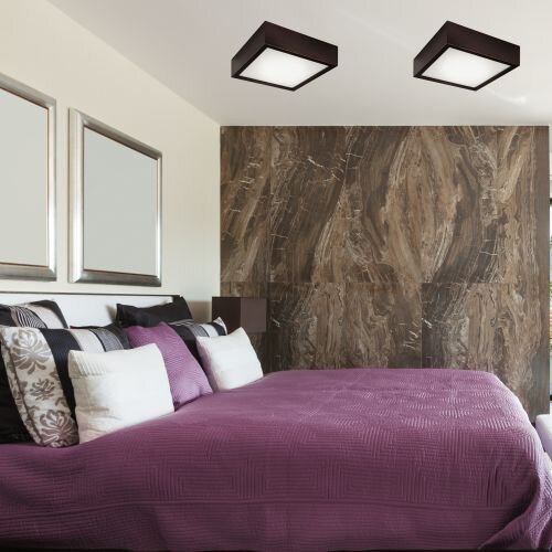 Plafonnier Marron Bois Carré Salon