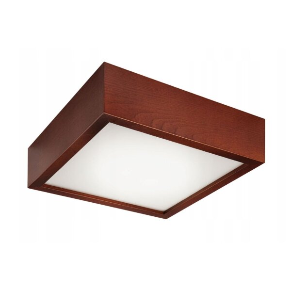 Plafonnier LED SHIRLEY bois carré salon
