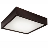 Plafonnier carr&eacute; Marron Salon Bois