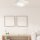 Plafonnier LED Blanc Bois Angulaire Salon