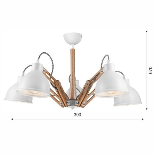 Plafonnier Couleur Bois 5-flmg Moderne Salon