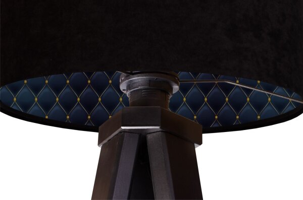 Lampe de table noir bleu foncé or 46cm rétro