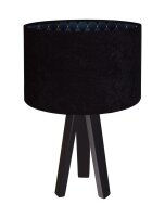 Lampe de table noir bleu foncé or 46cm rétro