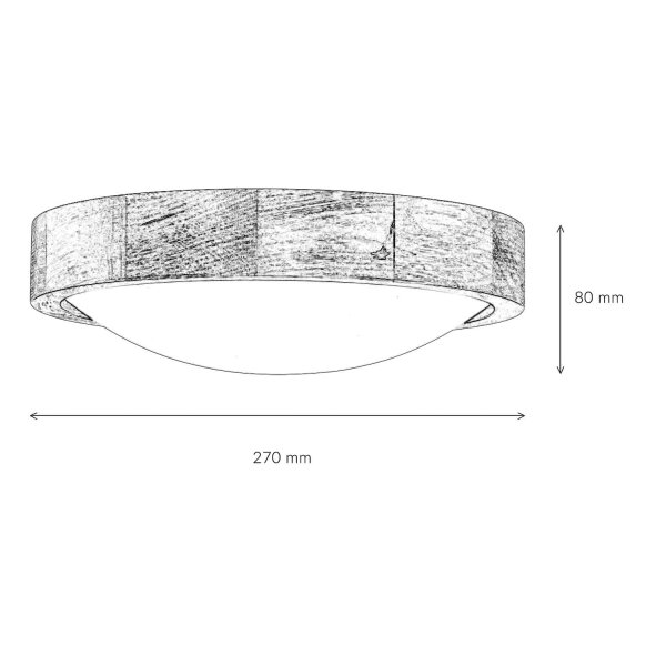 Lampe de plafond ronde bois verre abat-jour Ø27cm salon
