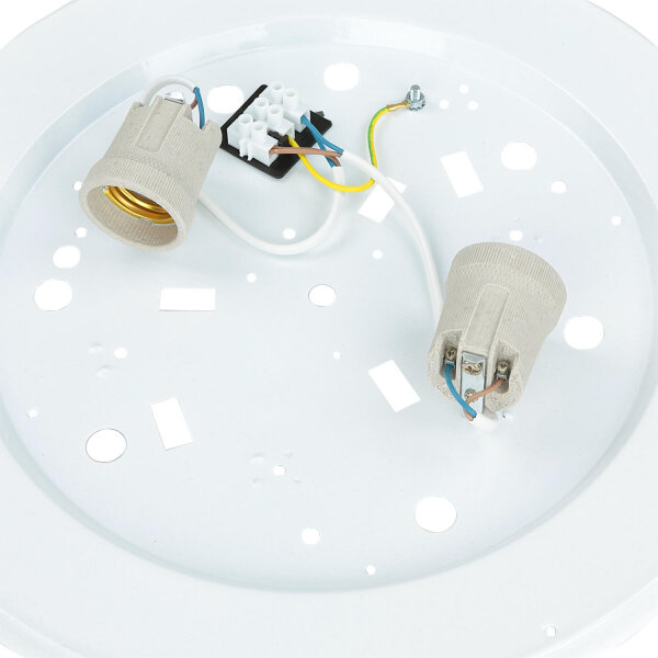 Grande lampe de plafond bois verre Ø37cmChambre à coucher