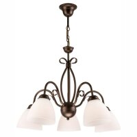 Lampe à suspendre brune Métal 5-flmg...